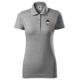 Da Oid Sinzer Musikinstrumente Polo Shirt Damen Grau Meliert Lack Front